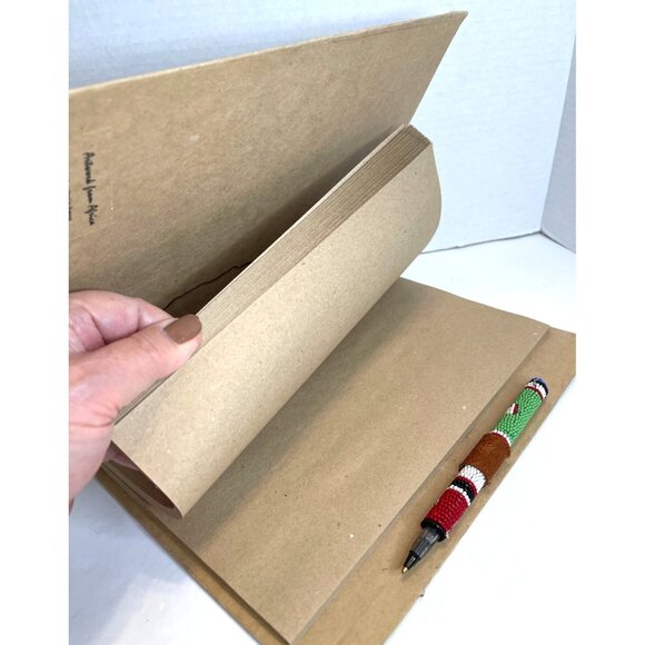 Maasai Africa Art Book Kenya Notebook Journal Giraffe Beaded Pen Handcrafted NEW - Picture 6 of 10